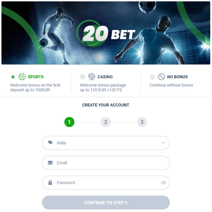 20Bet Sign Up